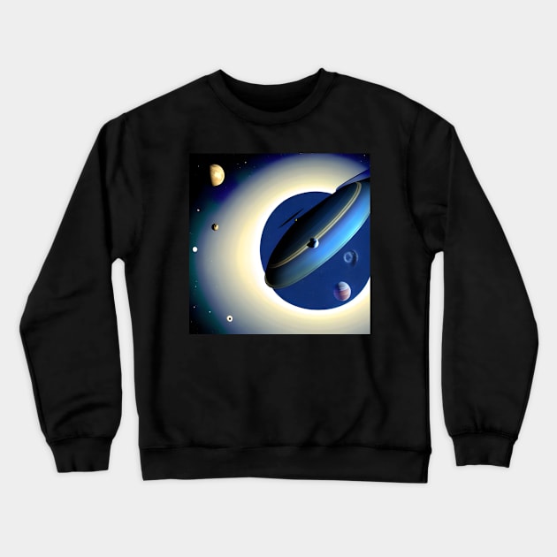 Futuristic Musical Instrument Flying Through Space. Crewneck Sweatshirt by Musical Art By Andrew